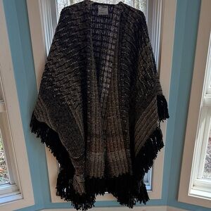 Vintage Studio Donegal Poncho, hat, & scarf set-100% handwoven wool from Ireland
